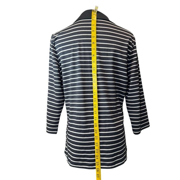 Tail Striped black Polo Shirt with Gold Snap Detail | Size Large - Picture 5 of 6